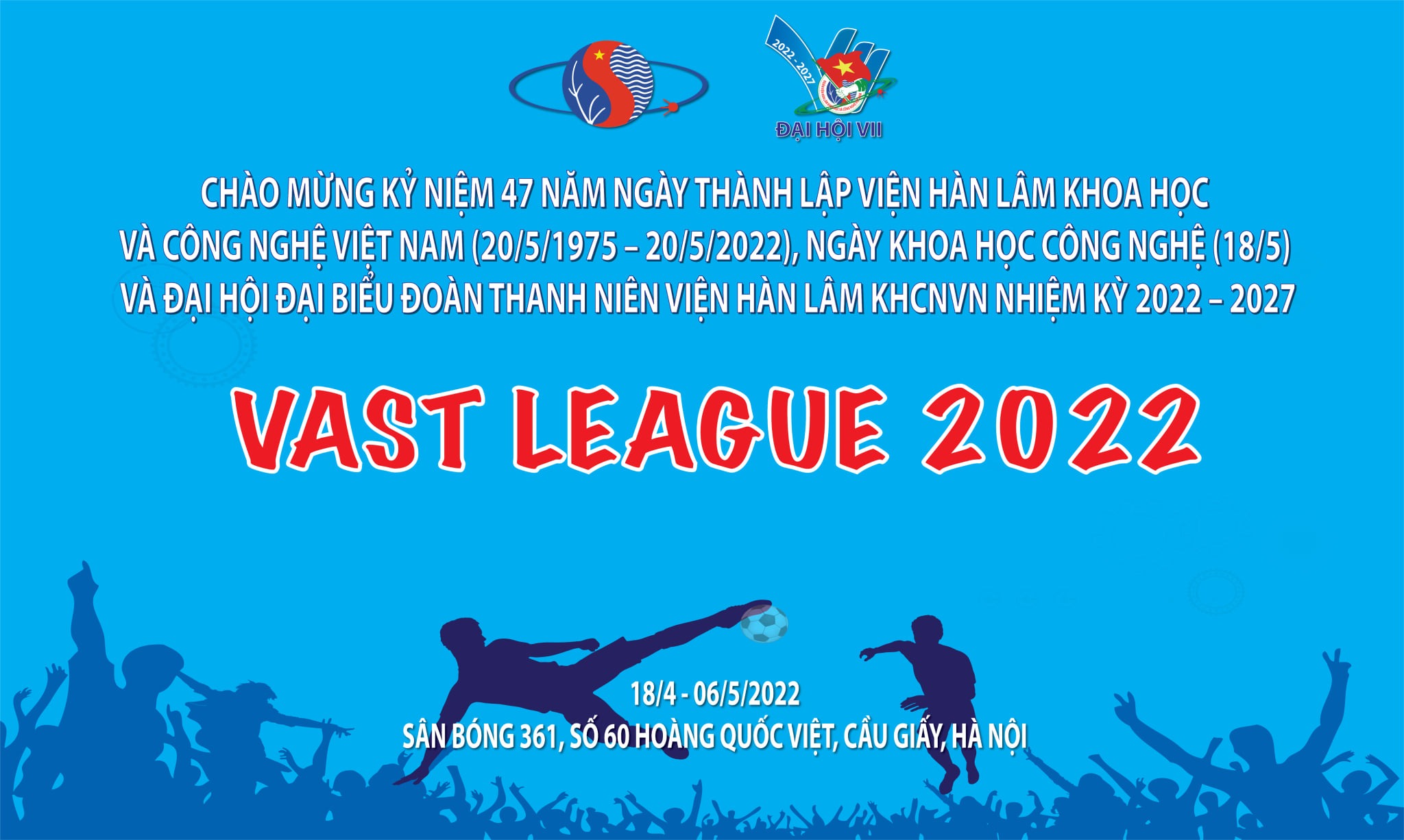 Thông báo Giải bóng đá Viện Hàn lâm KH&CNVN khu vực phía Bắc năm 2022